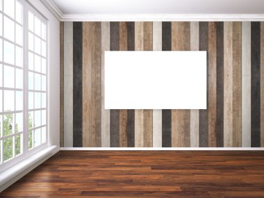 Modern parlak iç. 3D render