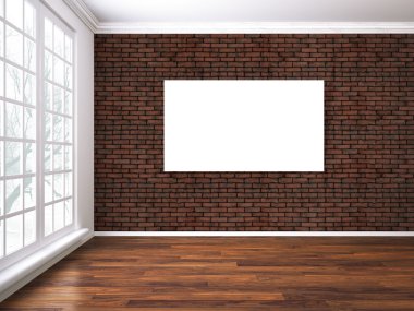 Modern parlak iç. 3D render