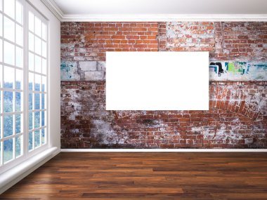 Modern parlak iç. 3D render