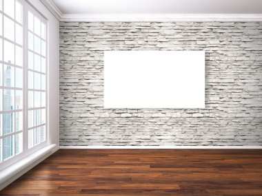 Modern parlak iç. 3D render