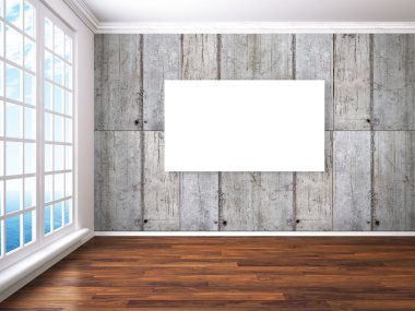 Modern parlak iç. 3D render