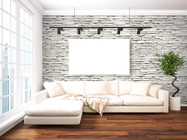 Modern bright interior . 3D rendering — Stock Photo, Image