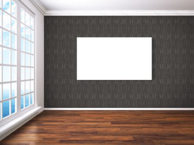 Modern parlak iç. 3D render