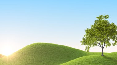 Yeşil alan. 3D render