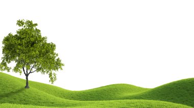 Yeşil alan. 3D render