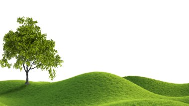 Yeşil alan. 3D render