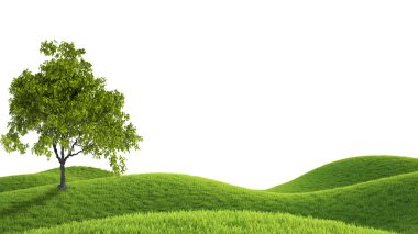 Yeşil alan. 3D render