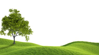 Yeşil alan. 3D render