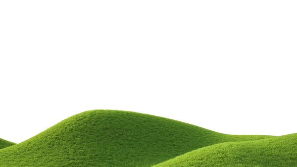 Grüne Wiese. 3D-Darstellung — Stockfoto