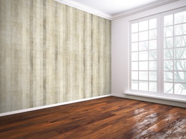 Modern parlak iç. 3D render