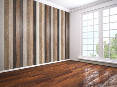 Modern parlak iç. 3D render