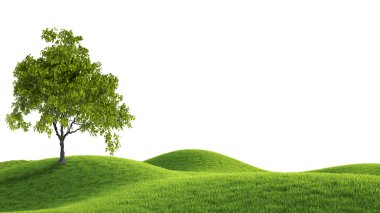 Yeşil alan. 3D render