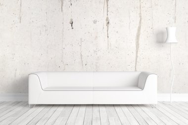 Modern parlak iç. 3D render