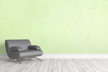 Modern parlak iç. 3D render