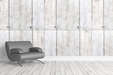 Modern parlak iç. 3D render