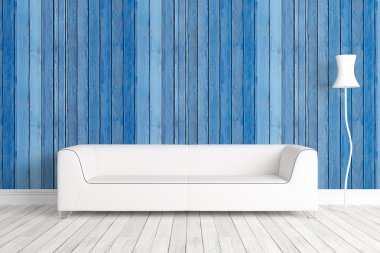 Modern parlak iç. 3D render