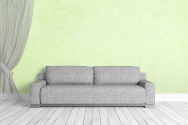 Modern parlak iç. 3D render