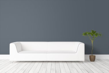 Modern parlak iç. 3D render