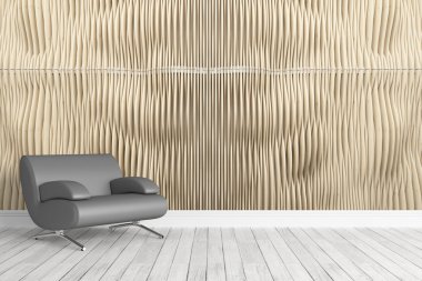 Modern parlak iç. 3D render