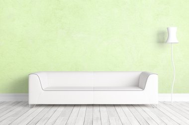 Modern parlak iç. 3D render