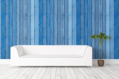 Modern parlak iç. 3D render