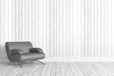 Modern parlak iç. 3D render