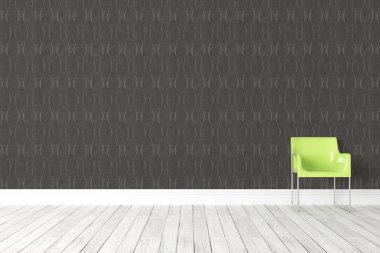 Modern parlak iç. 3D render