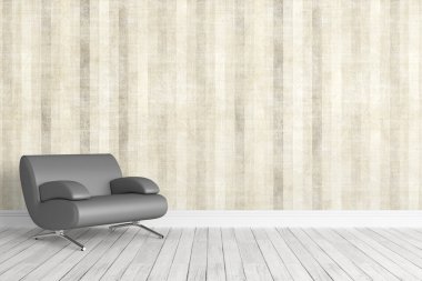 Modern parlak iç. 3D render