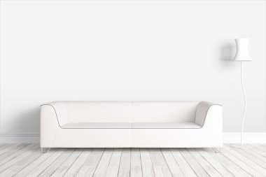 Modern parlak iç. 3D render