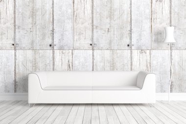 Modern parlak iç. 3D render