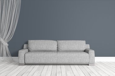 Modern parlak iç. 3D render