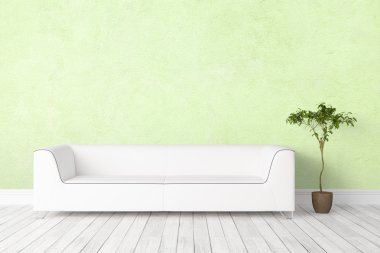 Modern parlak iç. 3D render