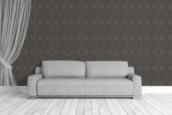 Modern parlak iç. 3D render