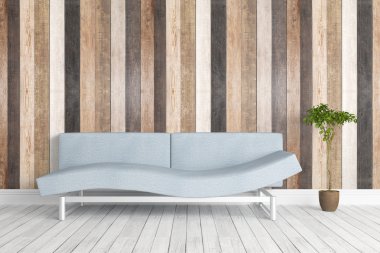 Modern parlak iç. 3D render