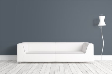 Modern parlak iç. 3D render