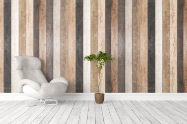 Modern parlak iç. 3D render