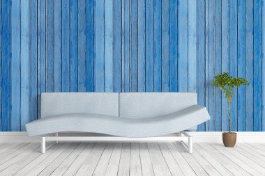 Modern parlak iç. 3D render