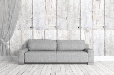 Modern parlak iç. 3D render