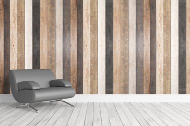 Modern parlak iç. 3D render