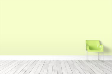 Modern parlak iç. 3D render