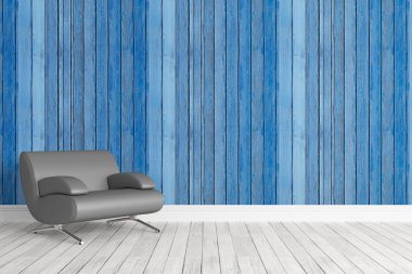 Modern parlak iç. 3D render