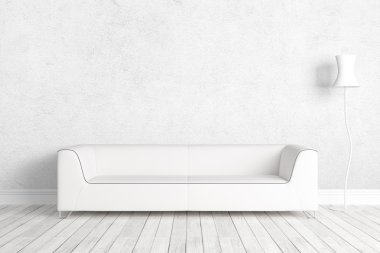 Modern parlak iç. 3D render