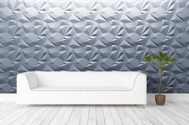 Modern parlak iç. 3D render