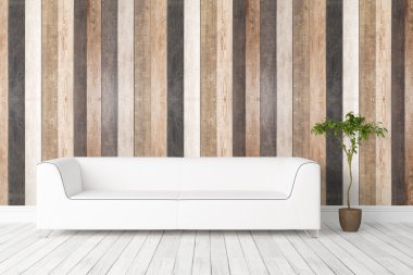 Modern parlak iç. 3D render