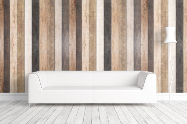 Modern parlak iç. 3D render