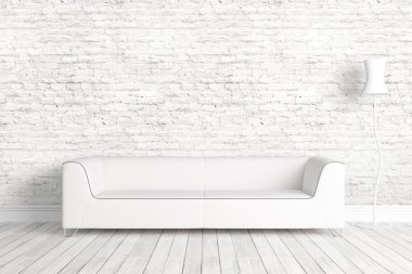 Modern parlak iç. 3D render