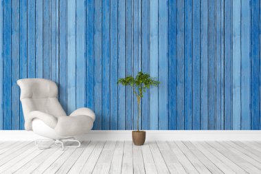 Modern parlak iç. 3D render