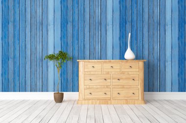 Modern parlak iç. 3D render