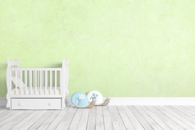 Modern parlak iç. 3D render