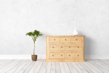 Modern parlak iç. 3D render